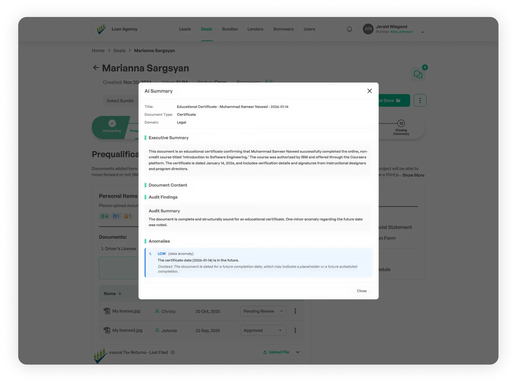Dashboard view 2
